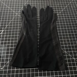 Vintage Ladies Driving Gloves Nylon/Leather Detail Size XS Made In Japan Simple